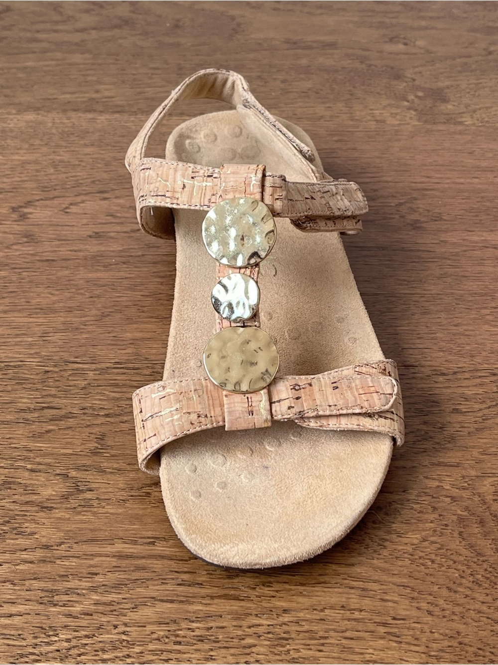 Vionic Farra Orthotic Adjustable Strap Slingback Comfort Sandals Size 8 Tan Gold - Picture 8 of 11